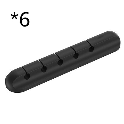 Silicone USB Cable Winder Desktop Cable Organizer Management Multipurpose Clips Cables Protector for Wired Headphones
